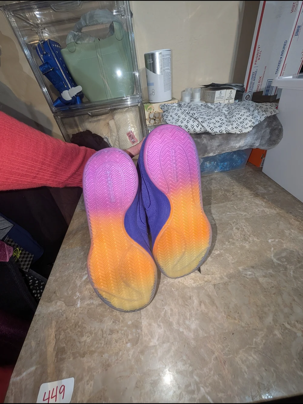 Nike Purple Low-Top Sneakers with Orange Accents